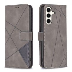 Kryty na mobil | Knižkové puzdro Rhombus sivé – Samsung Galaxy S23 FE | Kryty na mobil