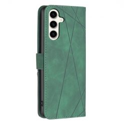 Knižkové puzdro Rhombus zelené – Samsung Galaxy S23 FE | Kryty na mobil Kryty na mobil | Knižkové puzdro Rhombus zelené – Samsung Galaxy S23 FE | Kryty na mobil