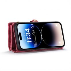 Kryty na mobil | Multifunkčné peňaženkové puzdro CaseMe Detachable červené – Apple iPhone 15 Pro | Kryty na mobil