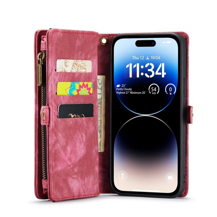 Multifunkčné peňaženkové puzdro CaseMe Detachable červené – Apple iPhone 15 Pro Max | Kryty na mobil Kryty na mobil | Multifunkčné peňaženkové puzdro CaseMe Detachable červené – Apple iPhone 15 Pro Max | Kryty na mobil