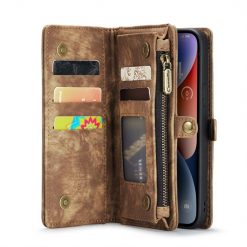 Kryty na mobil | Multifunkčné peňaženkové puzdro CaseMe Detachable hnedé – Apple iPhone 15 | Kryty na mobil