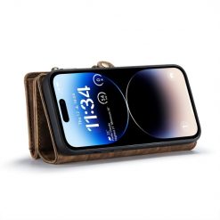 Kryty na mobil | Multifunkčné peňaženkové puzdro CaseMe Detachable hnedé – Apple iPhone 15 Pro Max | Kryty na mobil