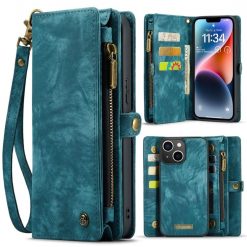 Kryty na mobil | Multifunkčné peňaženkové puzdro CaseMe Detachable modré – Apple iPhone 15 | Kryty na mobil