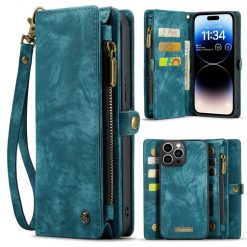 Kryty na mobil | Multifunkčné peňaženkové puzdro CaseMe Detachable modré – Apple iPhone 15 Pro | Kryty na mobil