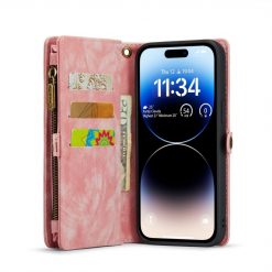 Kryty na mobil | Multifunkčné peňaženkové puzdro CaseMe Detachable ružové – Apple iPhone 15 Pro Max | Kryty na mobil