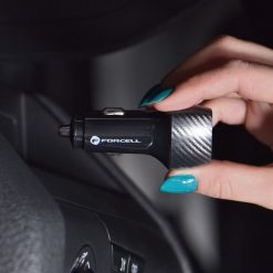 Nabíjačka do auta Forcell Carbon car charger 2xUSB 17W CC50-2A17W čierna | Kryty na mobil Kryty na mobil | Nabíjačka do auta Forcell Carbon car charger 2xUSB 17W CC50-2A17W čierna | Kryty na mobil