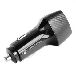 Nabíjačka do auta Forcell Carbon car charger 2xUSB 17W CC50-2A17W čierna | Kryty na mobil Kryty na mobil | Nabíjačka do auta Forcell Carbon car charger 2xUSB 17W CC50-2A17W čierna | Kryty na mobil