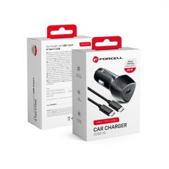 Nabíjačka do auta Forcell Carbon car charger USB-C 3.0 PD20W CC50-1C čierna + kábel USB-C PD60W | Kryty na mobil Kryty na mobil | Nabíjačka do auta Forcell Carbon car charger USB-C 3.0 PD20W CC50-1C čierna + kábel USB-C PD60W | Kryty na mobil