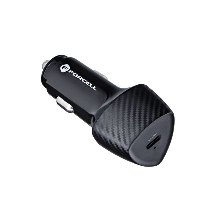 Nabíjačka do auta Forcell Carbon car charger USB-C 3.0 PD20W CC50-1C čierna + kábel USB-C PD60W | Kryty na mobil Kryty na mobil | Nabíjačka do auta Forcell Carbon car charger USB-C 3.0 PD20W CC50-1C čierna + kábel USB-C PD60W | Kryty na mobil