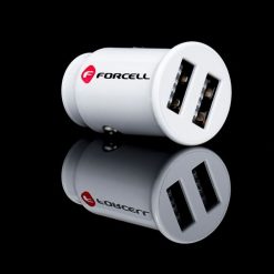 Nabíjačka do auta Forcell Mini car charger 2xUSB 3.1A CC-SJ02 biela | Kryty na mobil Kryty na mobil | Nabíjačka do auta Forcell Mini car charger 2xUSB 3.1A CC-SJ02 biela | Kryty na mobil