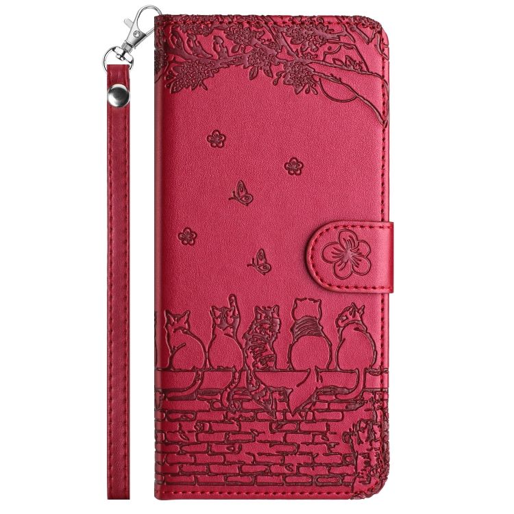 Peňaženkové puzdro Embossing Pattern Mačky červené – Apple iPhone 15 Pro | Kryty na mobil Kryty na mobil | Peňaženkové puzdro Embossing Pattern Mačky červené – Apple iPhone 15 Pro | Kryty na mobil