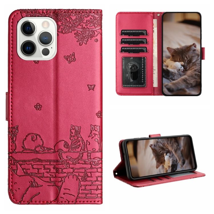 Peňaženkové puzdro Embossing Pattern Mačky červené – Apple iPhone 15 Pro Max | Kryty na mobil Kryty na mobil | Peňaženkové puzdro Embossing Pattern Mačky červené – Apple iPhone 15 Pro Max | Kryty na mobil