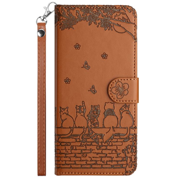 Peňaženkové puzdro Embossing Pattern Mačky hnedé – Apple iPhone 15 | Kryty na mobil Kryty na mobil | Peňaženkové puzdro Embossing Pattern Mačky hnedé – Apple iPhone 15 | Kryty na mobil