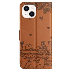 Peňaženkové puzdro Embossing Pattern Mačky hnedé – Apple iPhone 15 | Kryty na mobil Kryty na mobil | Peňaženkové puzdro Embossing Pattern Mačky hnedé – Apple iPhone 15 | Kryty na mobil
