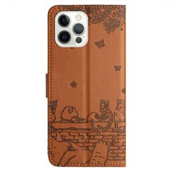 Peňaženkové puzdro Embossing Pattern Mačky hnedé – Apple iPhone 15 Pro Max | Kryty na mobil Kryty na mobil | Peňaženkové puzdro Embossing Pattern Mačky hnedé – Apple iPhone 15 Pro Max | Kryty na mobil
