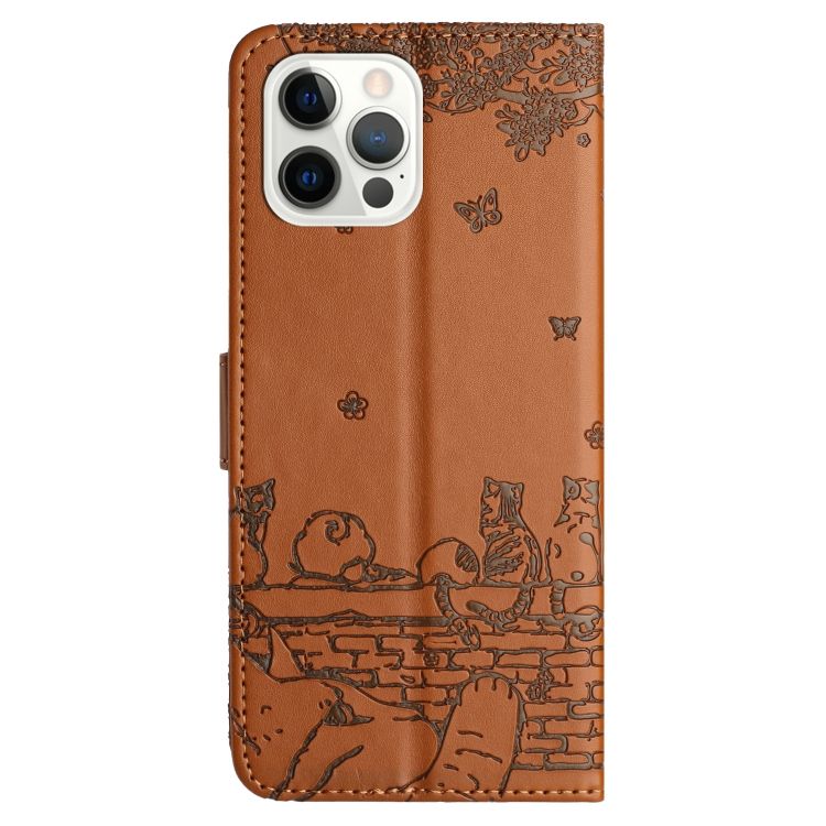 Peňaženkové puzdro Embossing Pattern Mačky hnedé – Apple iPhone 15 Pro Max | Kryty na mobil Kryty na mobil | Peňaženkové puzdro Embossing Pattern Mačky hnedé – Apple iPhone 15 Pro Max | Kryty na mobil