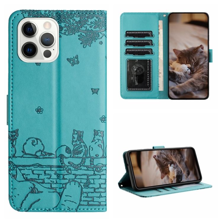 Peňaženkové puzdro Embossing Pattern Mačky modré – Apple iPhone 15 Pro | Kryty na mobil Kryty na mobil | Peňaženkové puzdro Embossing Pattern Mačky modré – Apple iPhone 15 Pro | Kryty na mobil