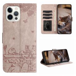 Peňaženkové puzdro Embossing Pattern Mačky sivé – Apple iPhone 15 Pro Max | Kryty na mobil Kryty na mobil | Peňaženkové puzdro Embossing Pattern Mačky sivé – Apple iPhone 15 Pro Max | Kryty na mobil