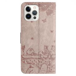 Peňaženkové puzdro Embossing Pattern Mačky sivé – Apple iPhone 15 Pro Max | Kryty na mobil Kryty na mobil | Peňaženkové puzdro Embossing Pattern Mačky sivé – Apple iPhone 15 Pro Max | Kryty na mobil
