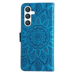 Kryty na mobil | Peňaženkové puzdro Embossing Pattern Slnečnica modré – Samsung Galaxy S23 FE | Kryty na mobil