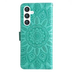 Kryty na mobil | Peňaženkové puzdro Embossing Pattern Slnečnica zelené – Samsung Galaxy S23 FE | Kryty na mobil