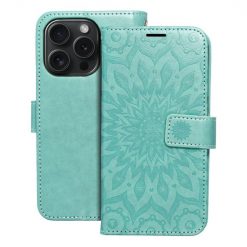 Peňaženkové puzdro Mezzo mandala zelené – Apple iPhone 15 Pro