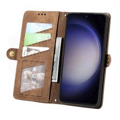 Kryty na mobil | Peňaženkové puzdro Purse case hnedé – Samsung Galaxy S23 FE | Kryty na mobil