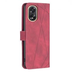 Knižkové puzdro Rhombus červené – Oppo A38 | Kryty na mobil Kryty na mobil | Knižkové puzdro Rhombus červené – Oppo A38 | Kryty na mobil