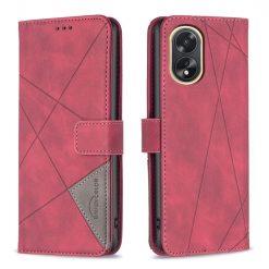 Knižkové puzdro Rhombus červené – Oppo A38 | Kryty na mobil Kryty na mobil | Knižkové puzdro Rhombus červené – Oppo A38 | Kryty na mobil