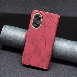 Knižkové puzdro Rhombus červené – Oppo A38 | Kryty na mobil Kryty na mobil | Knižkové puzdro Rhombus červené – Oppo A38 | Kryty na mobil
