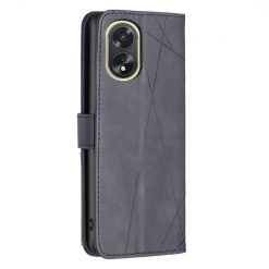 Kryty na mobil | Knižkové puzdro Rhombus čierne – Oppo A38 | Kryty na mobil