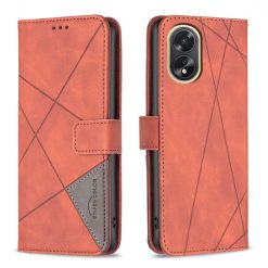 Knižkové puzdro Rhombus hnedé – Oppo A38 | Kryty na mobil Kryty na mobil | Knižkové puzdro Rhombus hnedé – Oppo A38 | Kryty na mobil