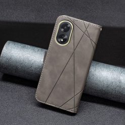Knižkové puzdro Rhombus sivé – Oppo A38 | Kryty na mobil Kryty na mobil | Knižkové puzdro Rhombus sivé – Oppo A38 | Kryty na mobil