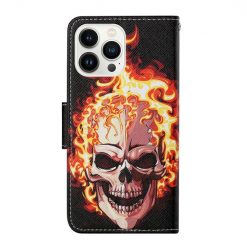 Knižkové puzdro Trendy Cross case Lebka v ohni – Apple iPhone 15 Pro | Kryty na mobil Kryty na mobil | Knižkové puzdro Trendy Cross case Lebka v ohni – Apple iPhone 15 Pro | Kryty na mobil
