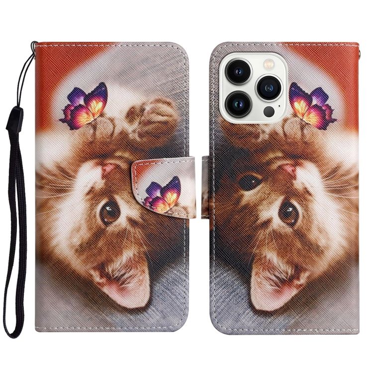 Knižkové puzdro Trendy Cross case Mačka a motýľ – Apple iPhone 15 Pro Max | Kryty na mobil Kryty na mobil | Knižkové puzdro Trendy Cross case Mačka a motýľ – Apple iPhone 15 Pro Max | Kryty na mobil
