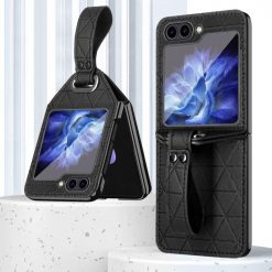 Kryty na mobil | Kryt Strap Case čierny s ochranou na vonkajší displej – Samsung Galaxy Z Flip 5 | Kryty na mobil