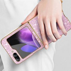 Kryty na mobil | Ligotavý kryt Glitter Case ružový – Samsung Galaxy Z Flip 5 | Kryty na mobil