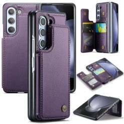 Kryty na mobil | Multifunkčné peňaženkové puzdro CaseMe Business case fialové – Samsung Galaxy Z Fold 5 | Kryty na mobil