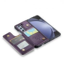 Kryty na mobil | Multifunkčné peňaženkové puzdro CaseMe Business case fialové – Samsung Galaxy Z Fold 5 | Kryty na mobil