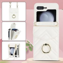 Peňaženkové puzdro Arrow Card case biele – Samsung Galaxy Z Flip 5 | Kryty na mobil Kryty na mobil | Peňaženkové puzdro Arrow Card case biele – Samsung Galaxy Z Flip 5 | Kryty na mobil