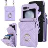 Kryty na mobil | Peňaženkové puzdro Diamond Card case fialové – Samsung Galaxy Z Flip 5 | Kryty na mobil