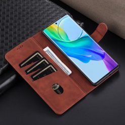 Kryty na mobil | Peňaženkové puzdro AZNS Skin Feel hnedé – Vivo V29 Lite | Kryty na mobil