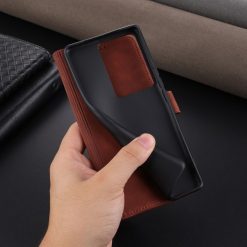 Kryty na mobil | Peňaženkové puzdro AZNS Skin Feel hnedé – Vivo V29 Lite | Kryty na mobil