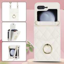 Kryty na mobil | Peňaženkové puzdro Diamond Card case biele – Samsung Galaxy Z Flip 5 | Kryty na mobil