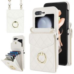 Kryty na mobil | Peňaženkové puzdro Diamond Card case biele – Samsung Galaxy Z Flip 5 | Kryty na mobil