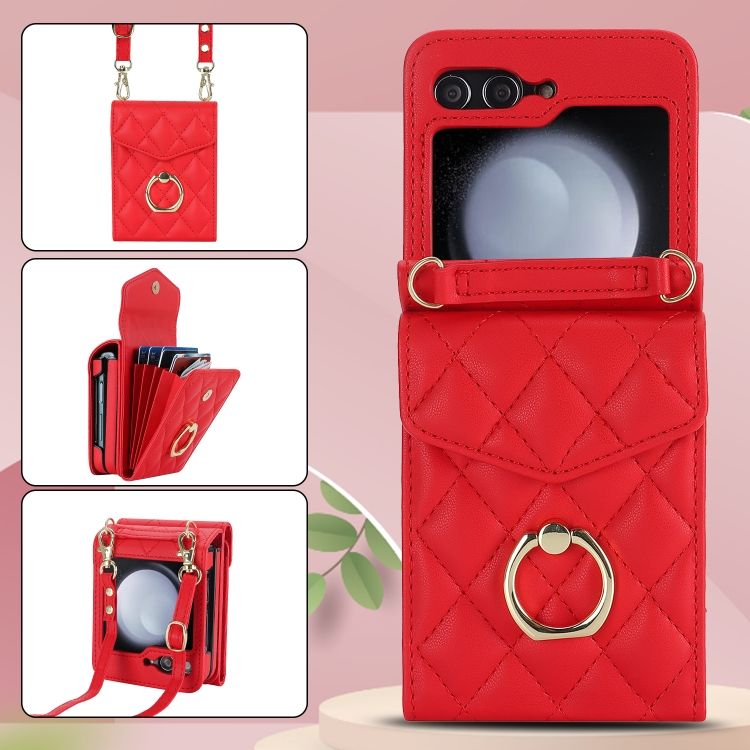 Peňaženkové puzdro Diamond Card case červené – Samsung Galaxy Z Flip 5 | Kryty na mobil Kryty na mobil | Peňaženkové puzdro Diamond Card case červené – Samsung Galaxy Z Flip 5 | Kryty na mobil