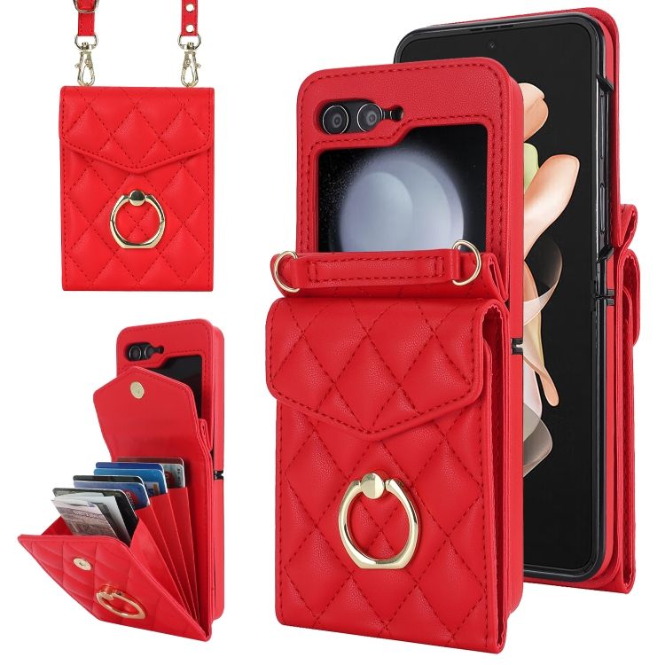 Peňaženkové puzdro Diamond Card case červené – Samsung Galaxy Z Flip 5 | Kryty na mobil Kryty na mobil | Peňaženkové puzdro Diamond Card case červené – Samsung Galaxy Z Flip 5 | Kryty na mobil
