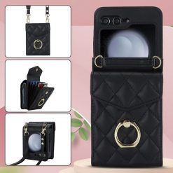 Kryty na mobil | Peňaženkové puzdro Diamond Card case čierne – Samsung Galaxy Z Flip 5 | Kryty na mobil
