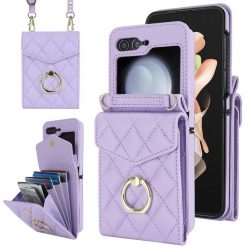 Kryty na mobil | Peňaženkové puzdro Diamond Card case fialové – Samsung Galaxy Z Flip 5 | Kryty na mobil