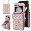 Kryty na mobil | Peňaženkové puzdro Diamond Card case fialové – Samsung Galaxy Z Flip 5 | Kryty na mobil